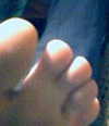 Toes shown from back.